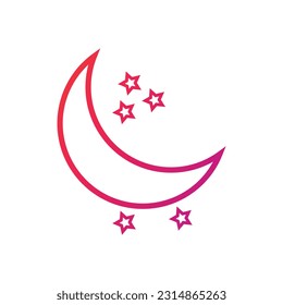 Moon Gradient Icon Vector Illustration