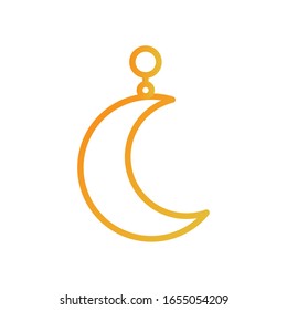 Moon gradient style icon of night bedtime sky space moonlight nature light lunar and science theme Vector illustration