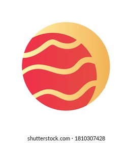 Moon gradient style icon of night bedtime sky space moonlight nature light lunar and science theme Vector illustration