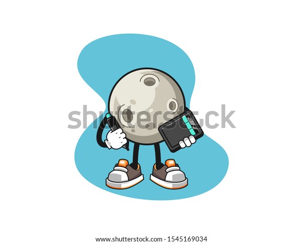 Moon\
graphic designer cartoon. Mascot Character\
vector.