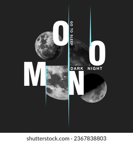 moon graphic vector illustration. print for t shirt, hoodie, bag, poster, banner, etc.