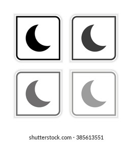 MOON  - grayscale vector icon
