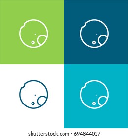 Moon green and blue material color minimal icon or logo design