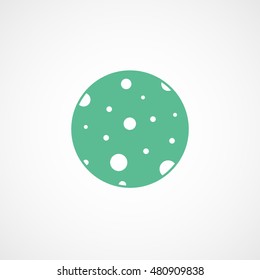 Moon Green Flat Icon On White Background