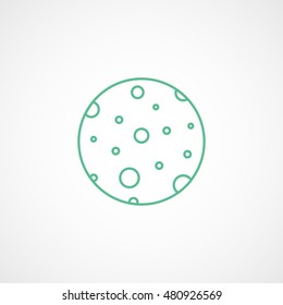 Moon Green Line Icon On White Background