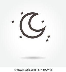Moon Half icon. sign design vector. illustration. on white background. logo