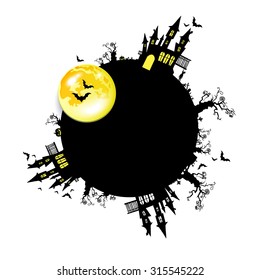 moon halloween castle illustration horror night silhouette