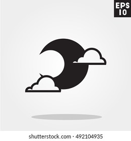 Moon halloween icon in trendy flat style isolated on grey background. Id card symbol for your design, logo, UI. Vector illustration, EPS10.