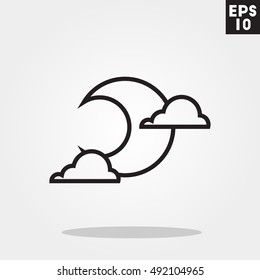 Moon halloween icon in trendy flat style isolated on grey background. Id card symbol for your design, logo, UI. Vector illustration, EPS10.