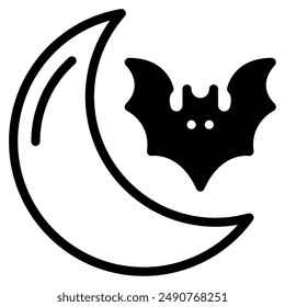 Moon halloween object icon illustration