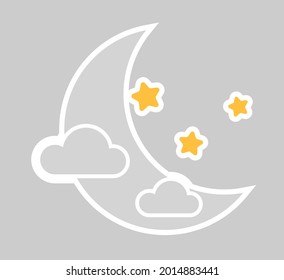 moon halloween sticker. Vector illustration