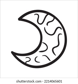 Luna. Ilustración vectorial dibujada a mano.