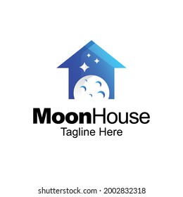 moon house logo gradient template design