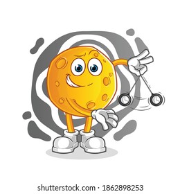 moon hypnotizing cartoon. cartoon mascot vector