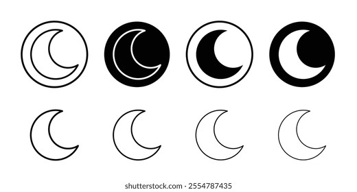 Moon icon (3) Outline vector for web ui