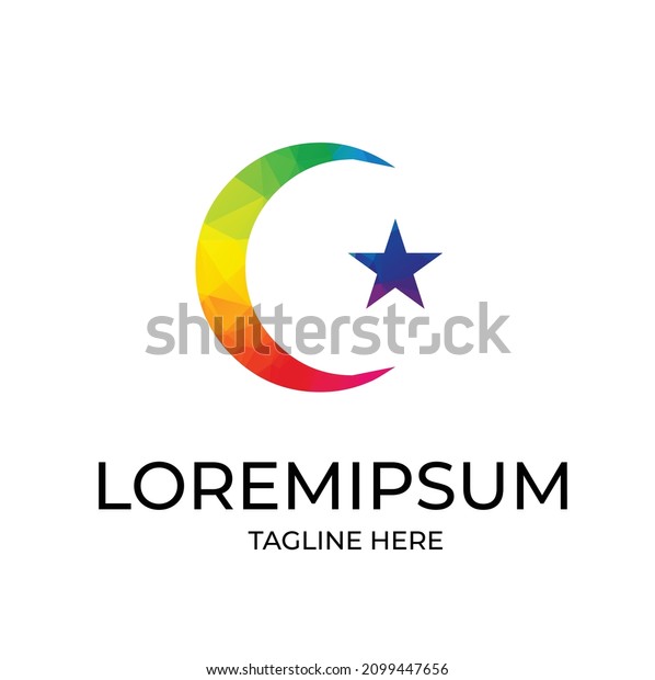 Moon icon ABSTRACT LOGO\
colorful 