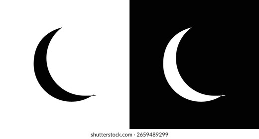 Moon icon black silhouette for web, and mobile app