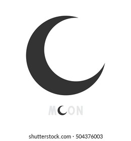 MOON ICON. Black icon For the Web or Decoration products.