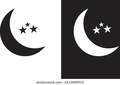 Mond-Symbol, schwarz-weißer Hintergrund 