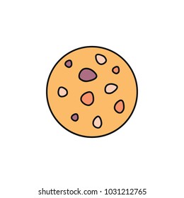 Moon icon in cartoon style. Space illustration with Moon in white background. Element for space design. Science space object.