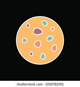 Moon icon. Cartoon Moon vector icon for web design isolated on black background
