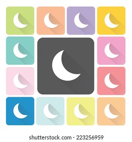 Moon Icon color set vector illustration.