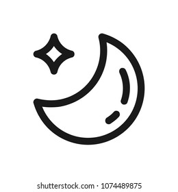 Moon icon concept. Available in vector. Linear style.