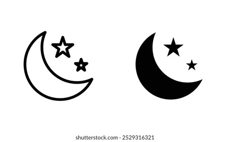 Concepto de icono de luna. Vector de acciones