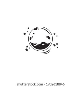 moon icon design balck vector
