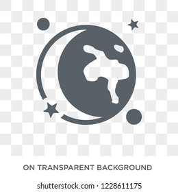 Moon icon. Moon design concept from Astronomy collection. Simple element vector illustration on transparent background.