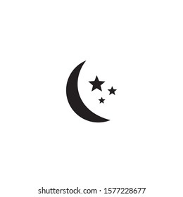 Moon icon design isolated on white background. vector illustration