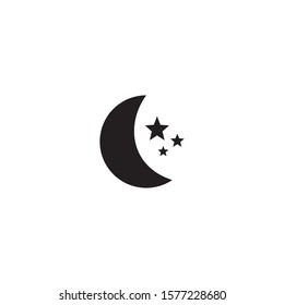 Moon icon design isolated on white background. vector illustration