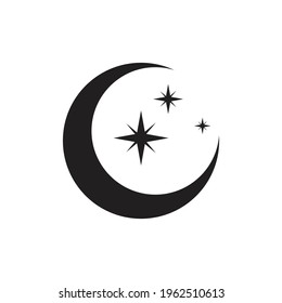 Moon icon design isolated on white background.
