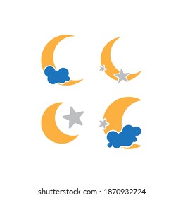 Moon icon design template vector isolated illustration