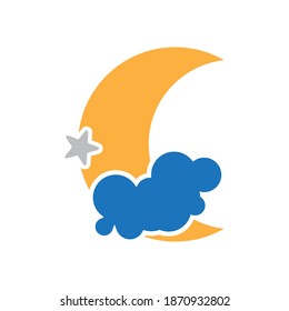 Moon icon design template vector isolated illustration
