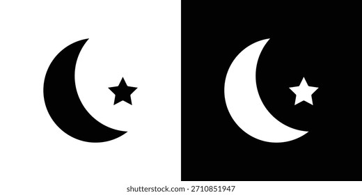 Moon Icon Design Vektorsammlung. flache Symbole.