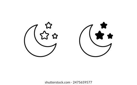 Moon icon design with white background stock illustration