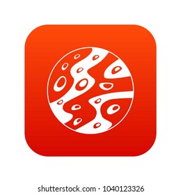 Moon icon digital red for any design isolated on white vector illustration
