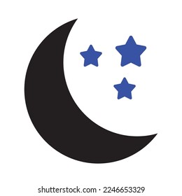 Icono de la luna en estilo dualtone