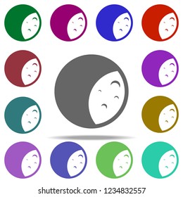 moon icon. Elements of Space in multi color style icons. Simple icon for websites, web design, mobile app, info graphics