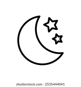 Moon icon Flat art illustration in outline