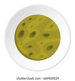 Moon icon in flat circle isolated on white background vector illustration for web