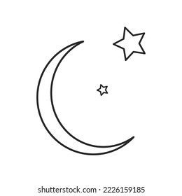 Icono de la luna, ilustración de diseño plano