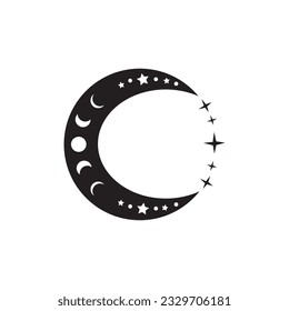 Icono de la luna, ilustración de diseño plano