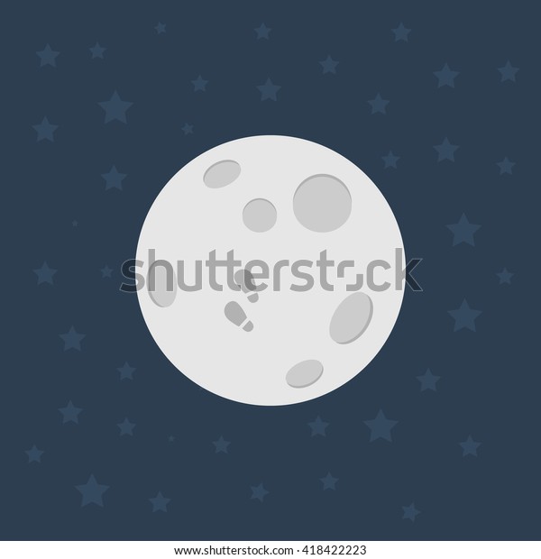 Moon icon.\
Flat design illustration - stock\
vector