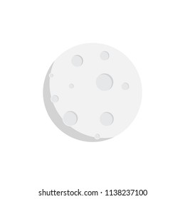 moon icon flat design, isolated white background, flat design moon icon vector illustration