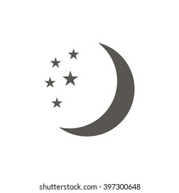 Moon Icon Flat Design On A Transparent Background