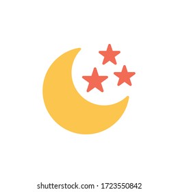 moon icon flat design vector. isolated on white background