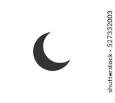 Moon icon flat. Illustration isolated vector sign symbol