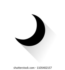 Moon icon flat. Illustration isolated vector sign symbol